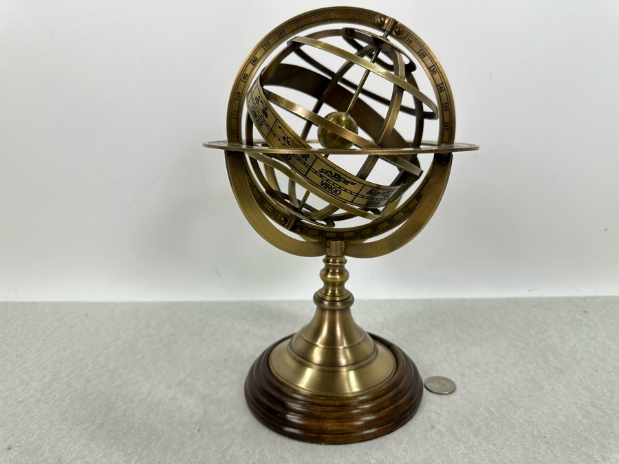Decorative Zodiac Armillary Metal Desk Sphere Globe, New 11'H [Photo 2]