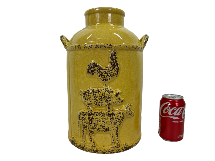 Decorative Yellow Ceramic Milk Jug 10'W X 14'H [Photo 1]