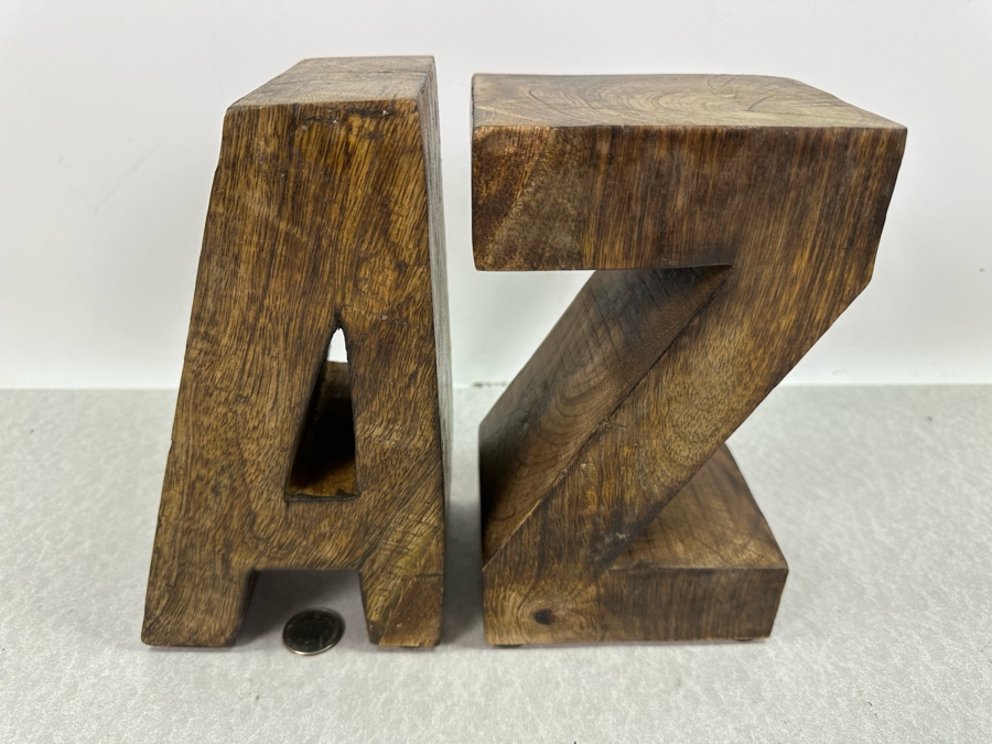 Wooden A To Z Bookends, New 8'H [Photo 2]