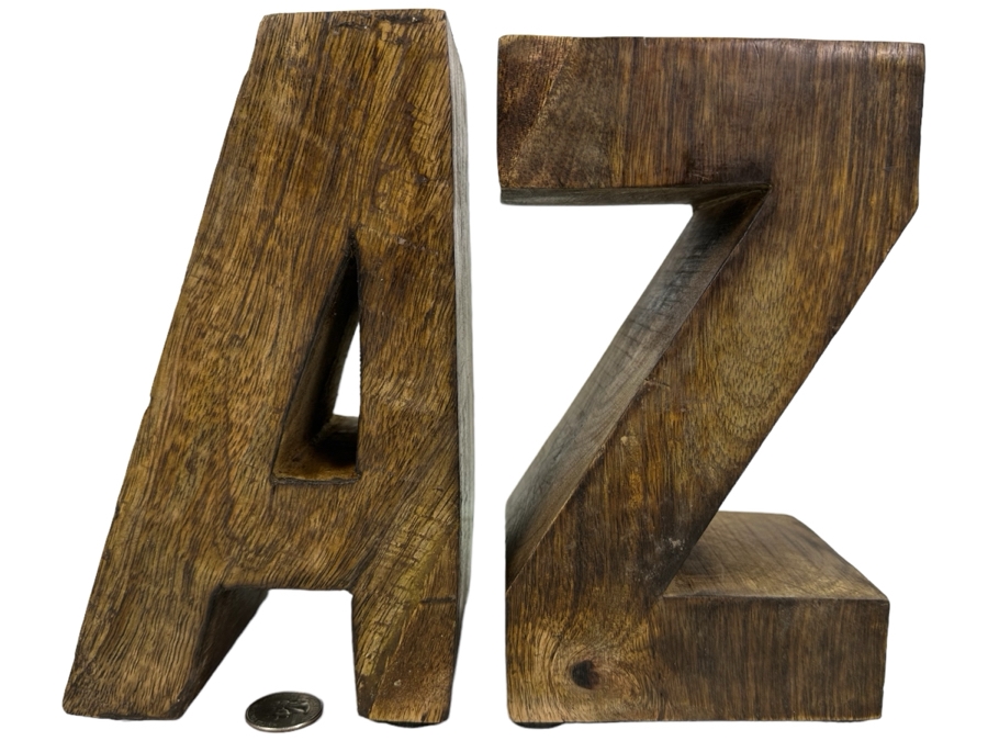 Wooden A To Z Bookends, New 8'H [Photo 1]
