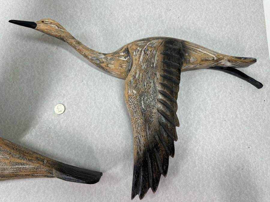 Pair Of Decorative 3D Flying Bird Wall Sculptures, New Largest Is 24'W X 17'H X 12'D [Photo 4]