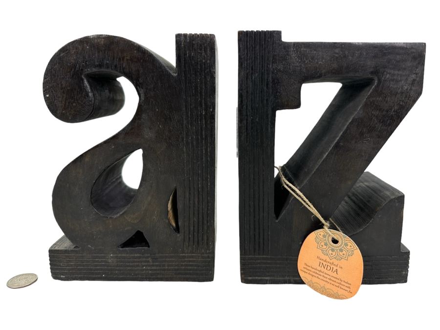 Wooden A To Z Bookends, New 8'H [Photo 1]