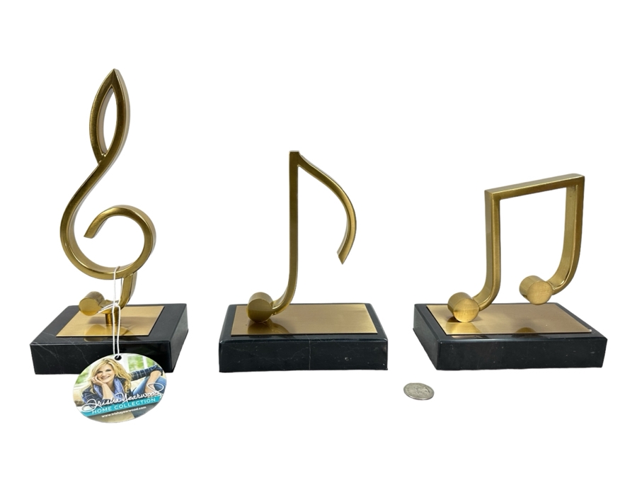 Set Of Three Musical Note Metal Sculptures Trisha Yearwood Home Collection, New 10'H [Photo 1]