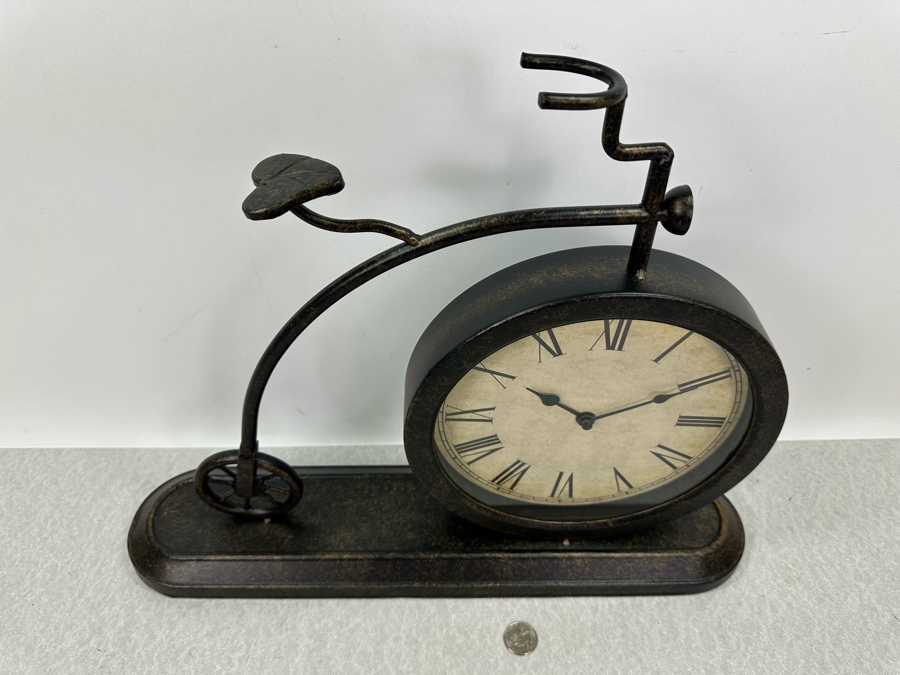 Metal Vintage Bicycle Mantle Clock, New 19'W X 15'H [Photo 3]
