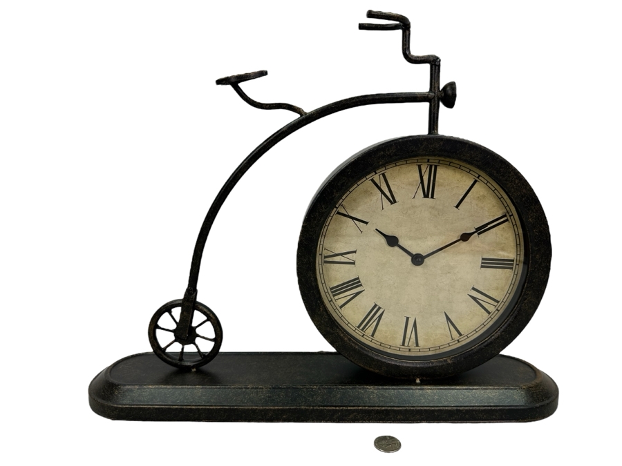 Metal Vintage Bicycle Mantle Clock, New 19'W X 15'H [Photo 1]