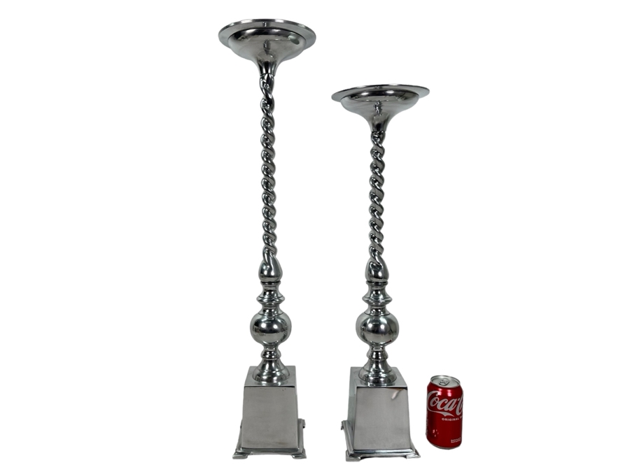 Pair Of Metal Candle Holders New, 29.5'H [Photo 1]