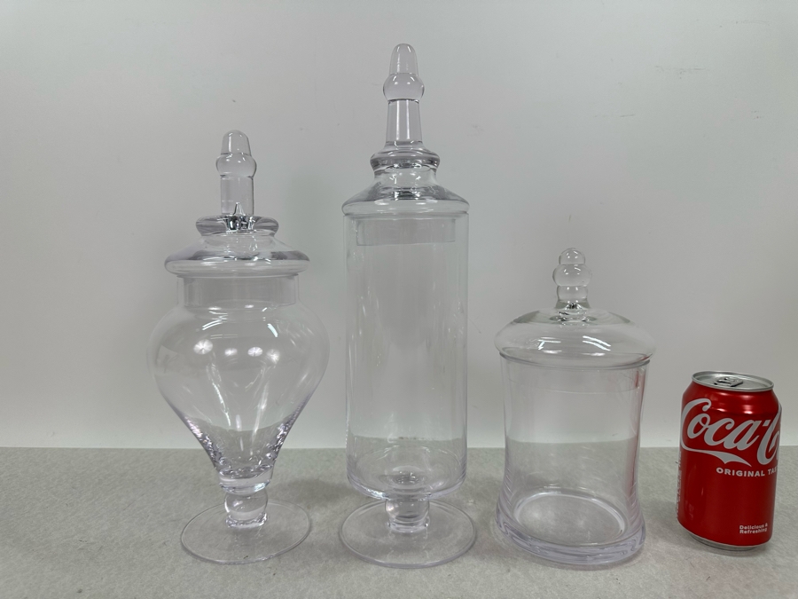 Set Of Three Glass Jars With Lids, New 14'H [Photo 2]