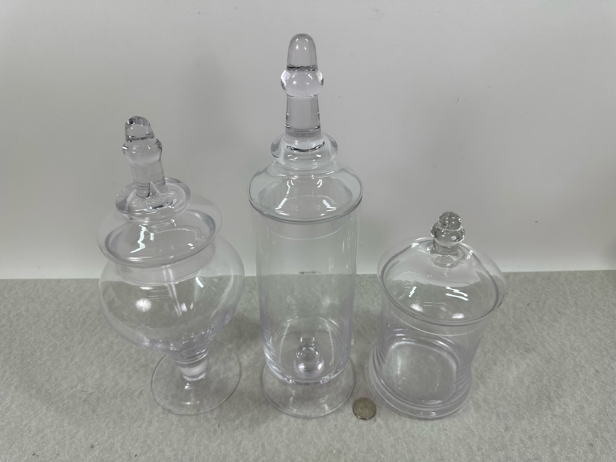 Set Of Three Glass Jars With Lids, New 14'H [Photo 3]
