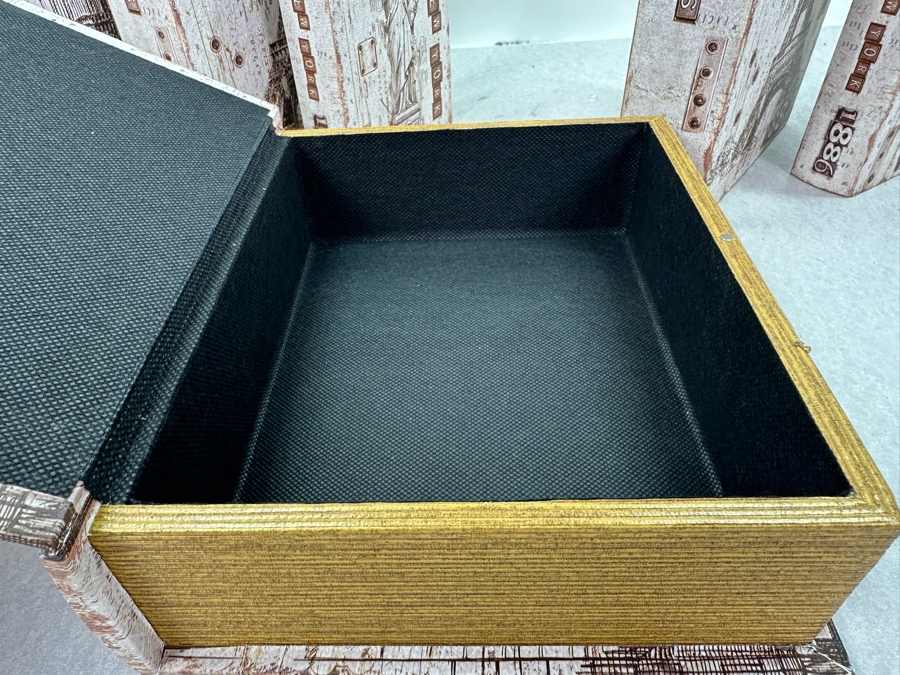 Just Added - Two Sets Of Nesting Paris France Faux Book Safes, New 10.5'H [Photo 5]