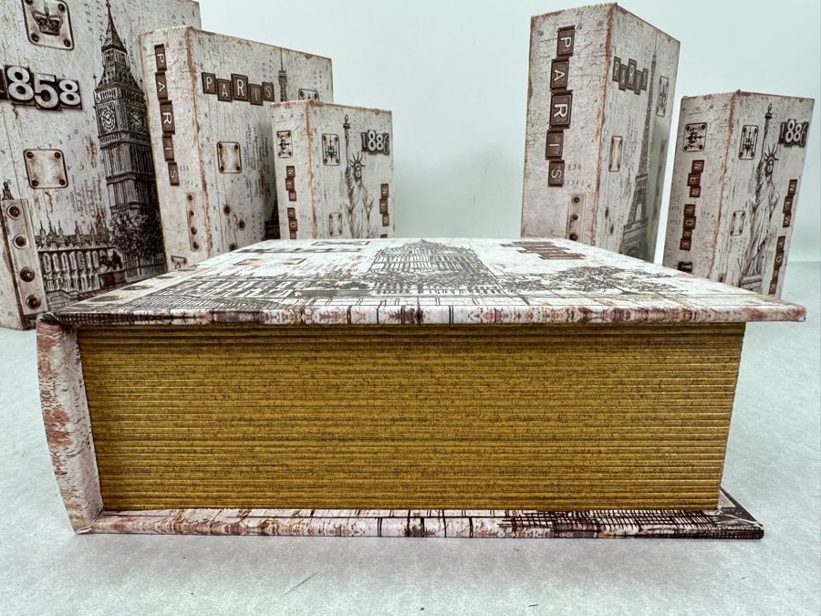 Just Added - Two Sets Of Nesting Paris France Faux Book Safes, New 10.5'H [Photo 4]