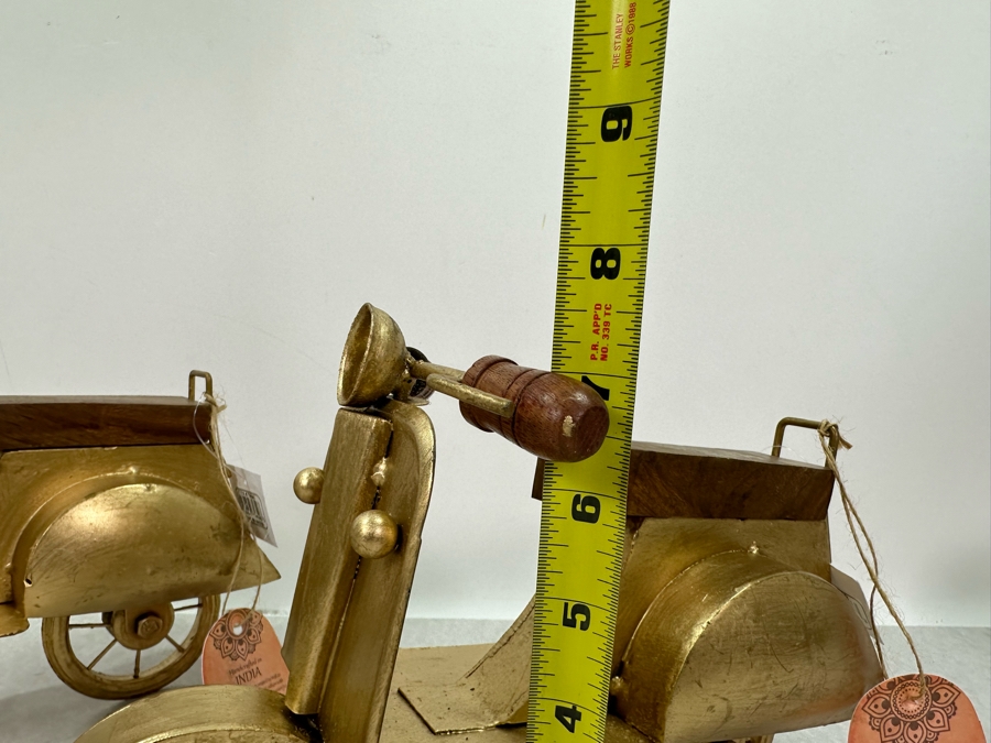 Pair Of Handcrafted Decorative Wood & Metal Motorcycle Sculptures, New 11'W X 7'H [Photo 5]