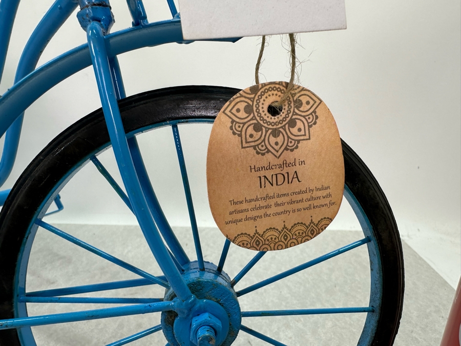 Pair Of Handcrafted Decorative Wood & Metal Bicycle Sculptures, New 20'W X 11'H [Photo 3]