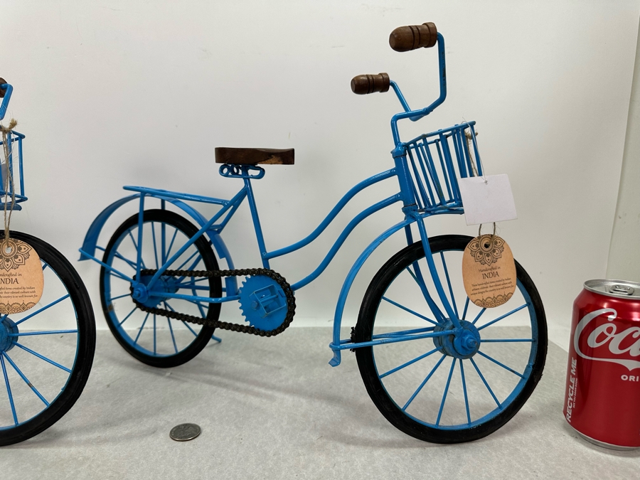 Pair Of Handcrafted Decorative Wood & Metal Bicycle Sculptures, New 20'W X 11'H [Photo 2]