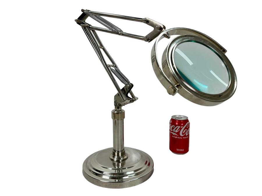 Nickel Finish Nautical Table Top Magnifying Glass, New