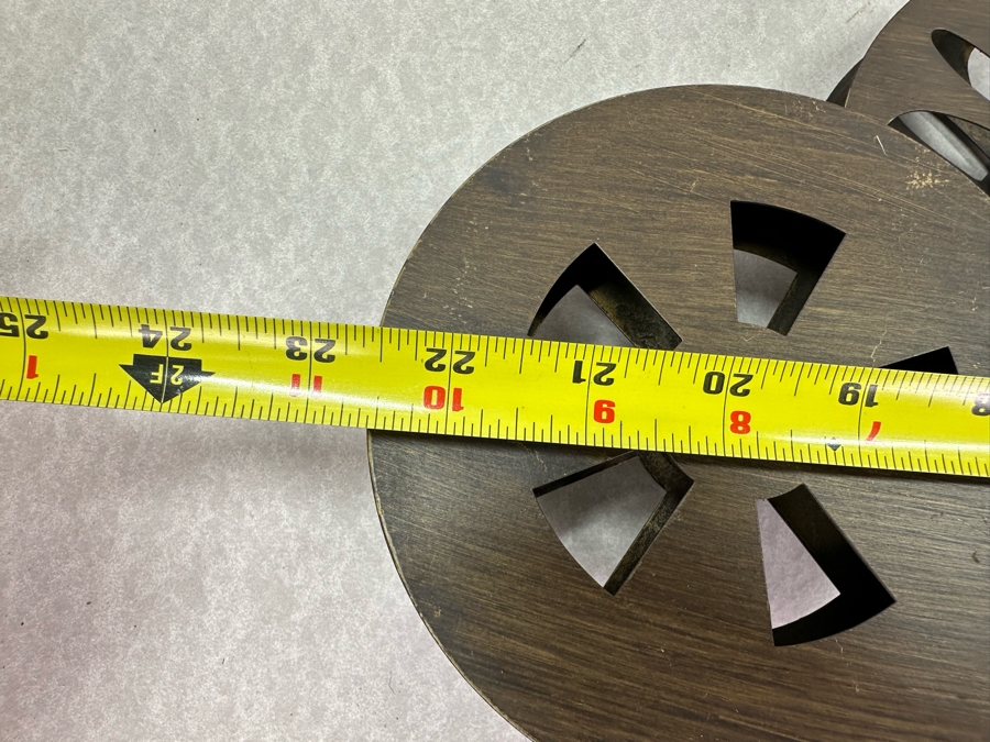 Pair Of Decorative Metal Film Reels Wall Decor, New 22.5'W X 13'H [Photo 5]
