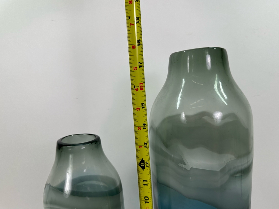 Pair Of Z Gallerie Glass Nebula Vases, New 14'H / 17.5'H Retails $109 [Photo 3]
