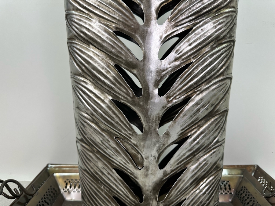 Three Metal Nesting Trays, New 26'W X 14'D And Large Metal Vase 28'H [Photo 4]