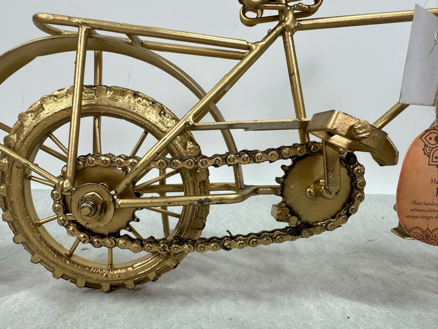 Pair Of Handcrafted Decorative Wood & Metal Bicycle Sculptures, New 14.5'W & 11'W [Photo 4]