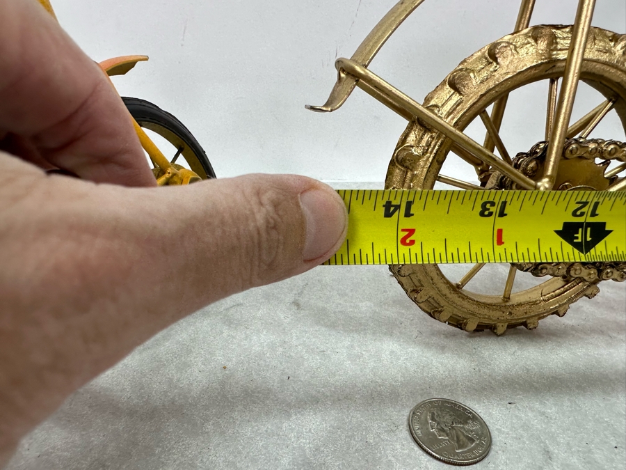 Pair Of Handcrafted Decorative Wood & Metal Bicycle Sculptures, New 14.5'W & 11'W [Photo 7]
