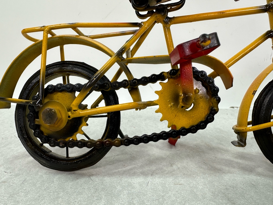 Pair Of Handcrafted Decorative Wood & Metal Bicycle Sculptures, New 14.5'W & 11'W [Photo 6]