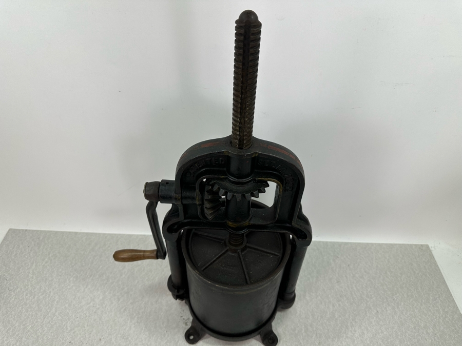 Antique Cast Iron Sausage Stuffer Specialty Mfg Co Phila. PA 1897 Patent Date 13'H X 22.5'H [Photo 12]