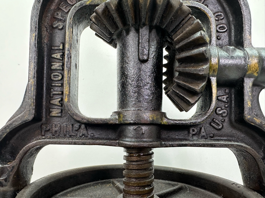 Antique Cast Iron Sausage Stuffer Specialty Mfg Co Phila. PA 1897 Patent Date 13'H X 22.5'H [Photo 3]