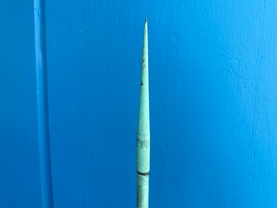 Antique Lightning Rod Copper Metal With Milk Glass Globe And Display Stand 66'H [Photo 7]