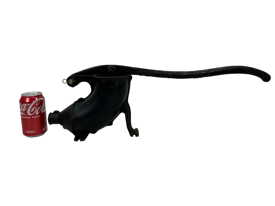 Primitive Cast Iron Sausage Stuffer 24'W X 8'H