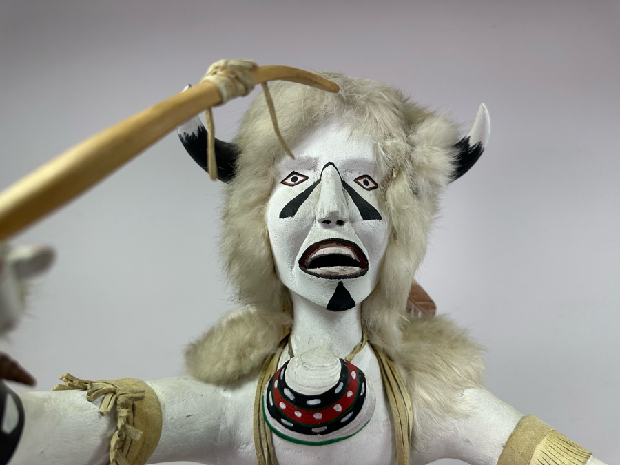 Large Native American Hopi Kachina Doll 'White Buffalo' 27'H [Photo 2]