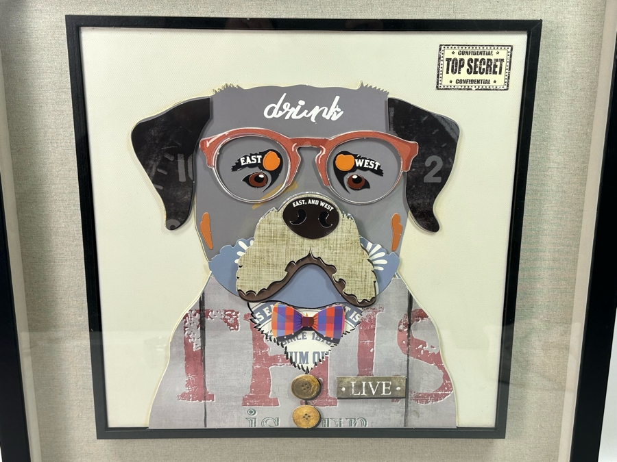 Mixed Media 3D Dog Artwork By Imax Corp 24 X 24 [Photo 1]
