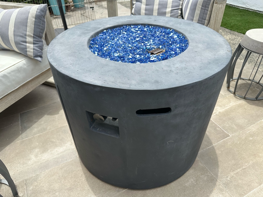 Outdoor Circular Fire Table With Propane Tank 31R X 24.5H [Photo 2]