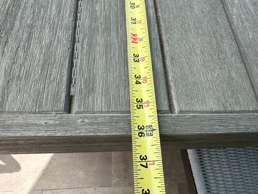 West Elm Outdoor Dining Table 77W X 36D X 30H With Umbrella And Nine AllModern Modernist Woven Rope Chairs (Nine Chairs Retails For $3,200) [Photo 11]