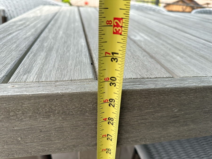 West Elm Outdoor Dining Table 77W X 36D X 30H With Umbrella And Nine AllModern Modernist Woven Rope Chairs (Nine Chairs Retails For $3,200) [Photo 13]