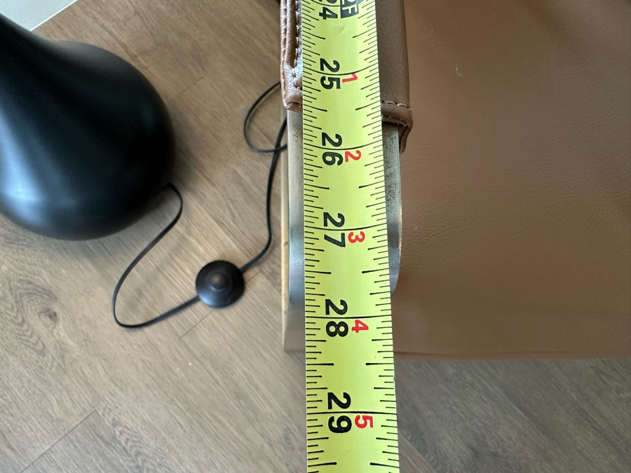 Modern Leather And Bent Steel Armchair 28W X 28D X 30H [Photo 9]