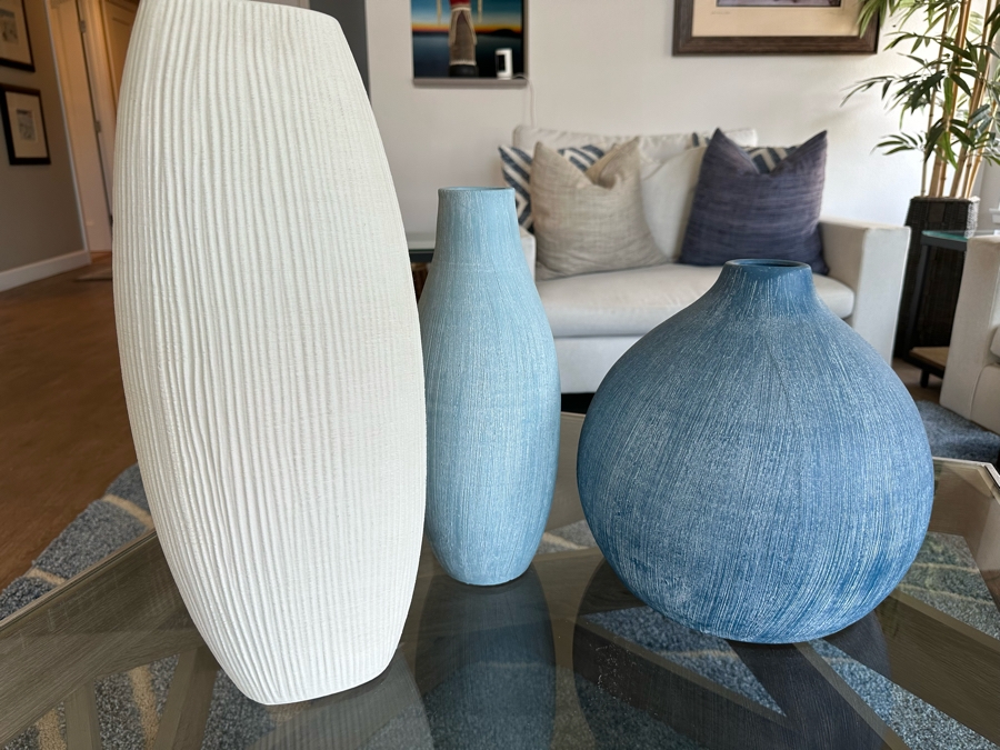 Set Of Three Ceramic Vases 12'H - 17.5'H [Photo 1]
