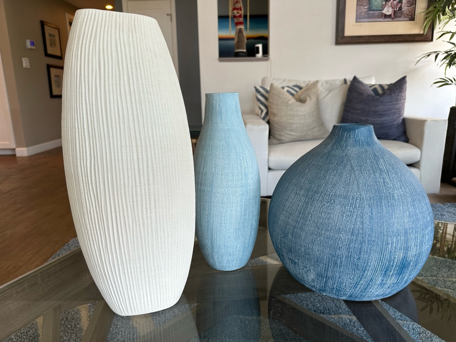 Set Of Three Ceramic Vases 12'H - 17.5'H [Photo 2]
