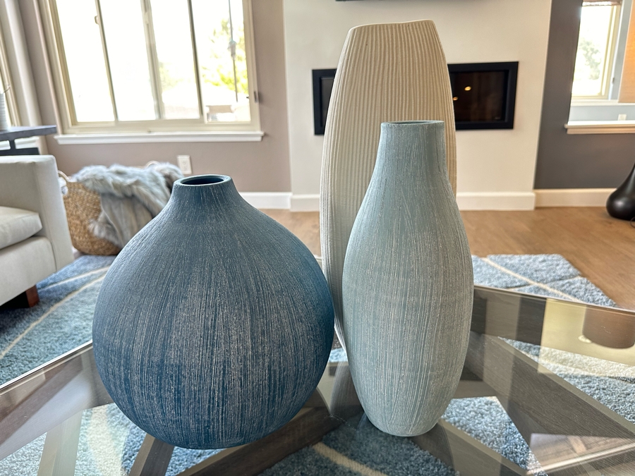 Set Of Three Ceramic Vases 12'H - 17.5'H [Photo 3]
