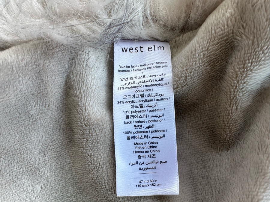 Large Woven Basket With Handles 23'W X 14'H And West Elm Faux Fur Throw 47 X 60 [Photo 4]