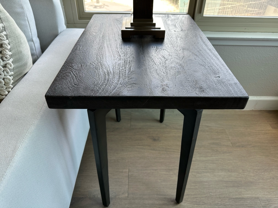 Wood & Metal Side Table 18W X 26D X 26H [Photo 2]
