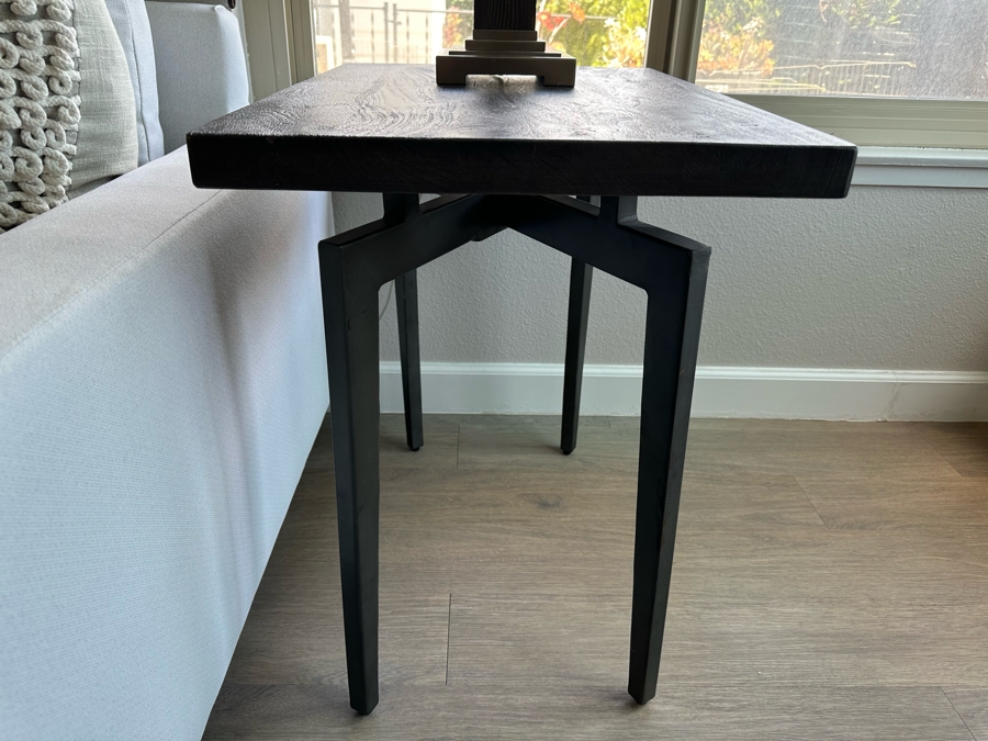 Wood & Metal Side Table 18W X 26D X 26H [Photo 1]