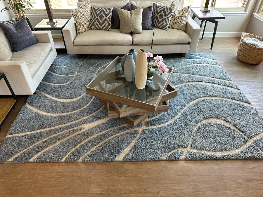 Just Added - Safavieh Florida Shag Synthetic Rug Light Blue Cream 8' X 10' [Photo 2]