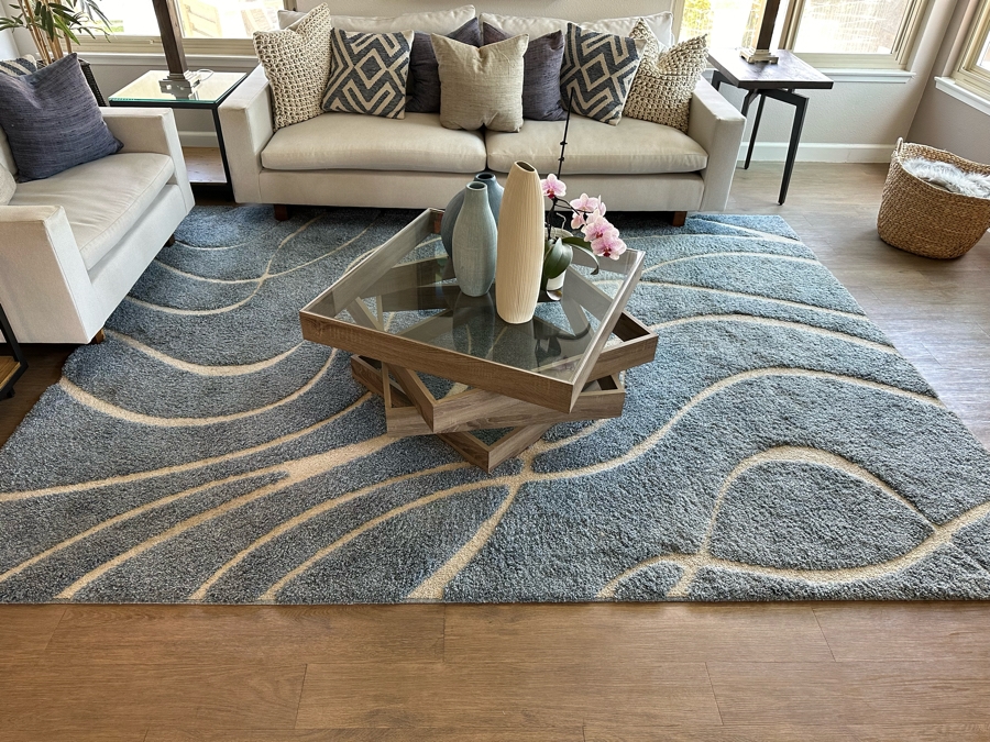 Safavieh Florida Shag Synthetic Rug Light Blue Cream 8' X 10' [Photo 1]