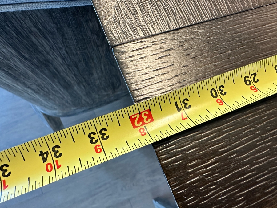 Hooker Furniture Chic Modern Dining Table 56'L X 32'W X 30.5'H With Two 16' Leaves And Six Hooker Furniture Curata Upholstered Barrel Dining Chairs Retails $7,000 [Photo 19]