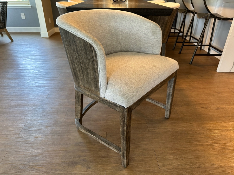 Hooker Furniture Chic Modern Dining Table 56'L X 32'W X 30.5'H With Two 16' Leaves And Six Hooker Furniture Curata Upholstered Barrel Dining Chairs Retails $7,000 [Photo 8]