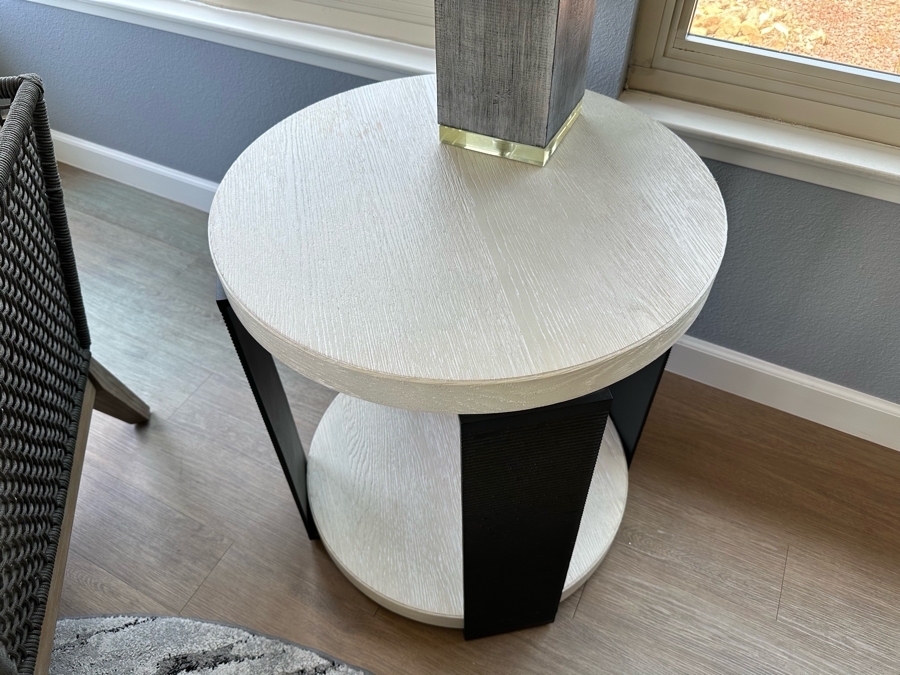 Universal Furniture Modern Collection Round Two Tier Side Table 24.5'R X 26.5'H Retails $990 [Photo 4]