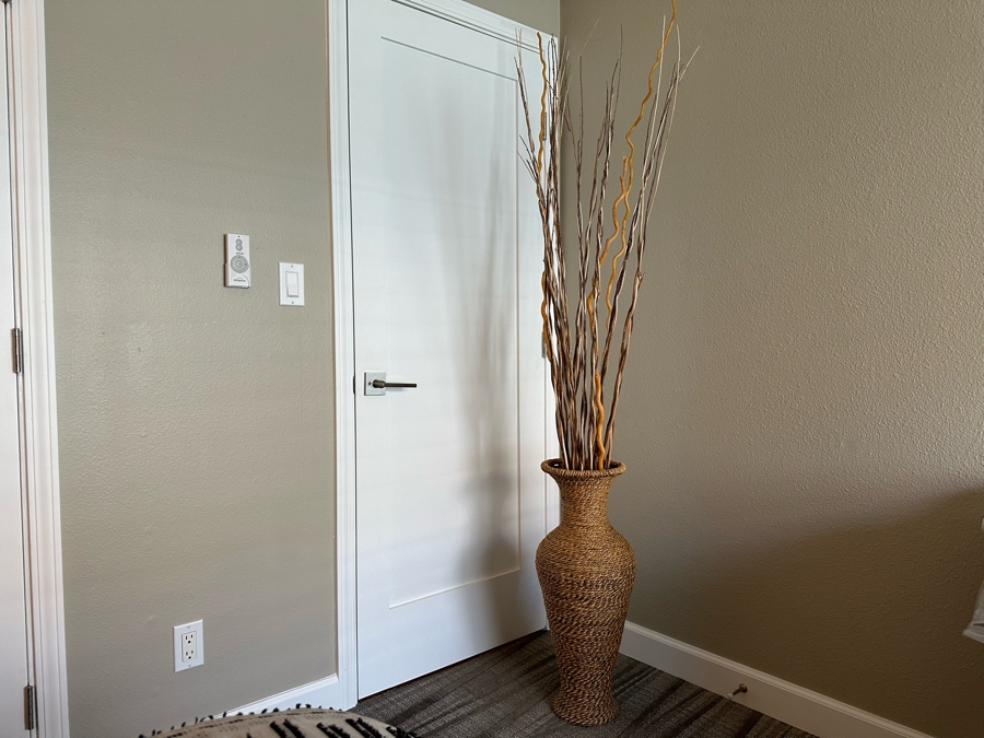 Large Woven Floor Vase 28'H With Wooden Branches [Photo 1]