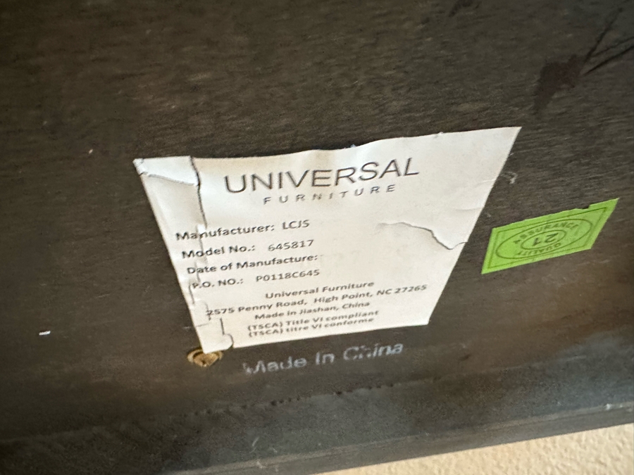 Universal Furniture Modern Chrome & Wood Side Table 24'W X 12.5'D X 24'H [Photo 4]