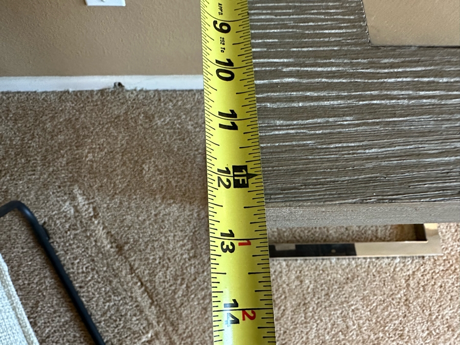 Universal Furniture Modern Chrome & Wood Side Table 24'W X 12.5'D X 24'H [Photo 6]