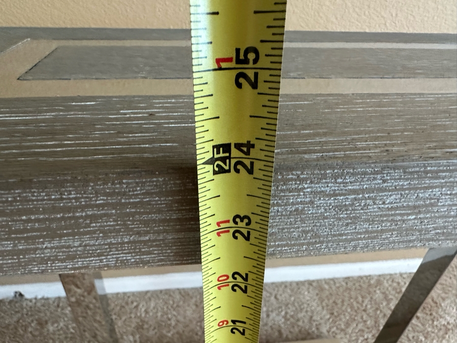 Universal Furniture Modern Chrome & Wood Side Table 24'W X 12.5'D X 24'H [Photo 7]