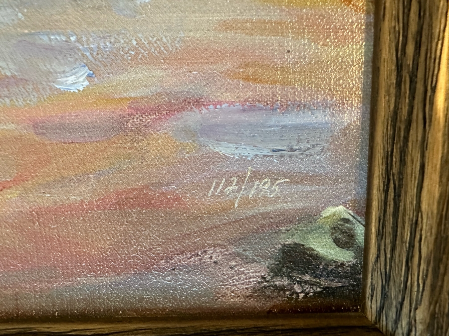 Michael & Inessa Garmash Artist Hand Signed Giclee On Canvas Titled 'Toes In The Sand' 2004 24'W X 30'H Framed  [Photo 5]